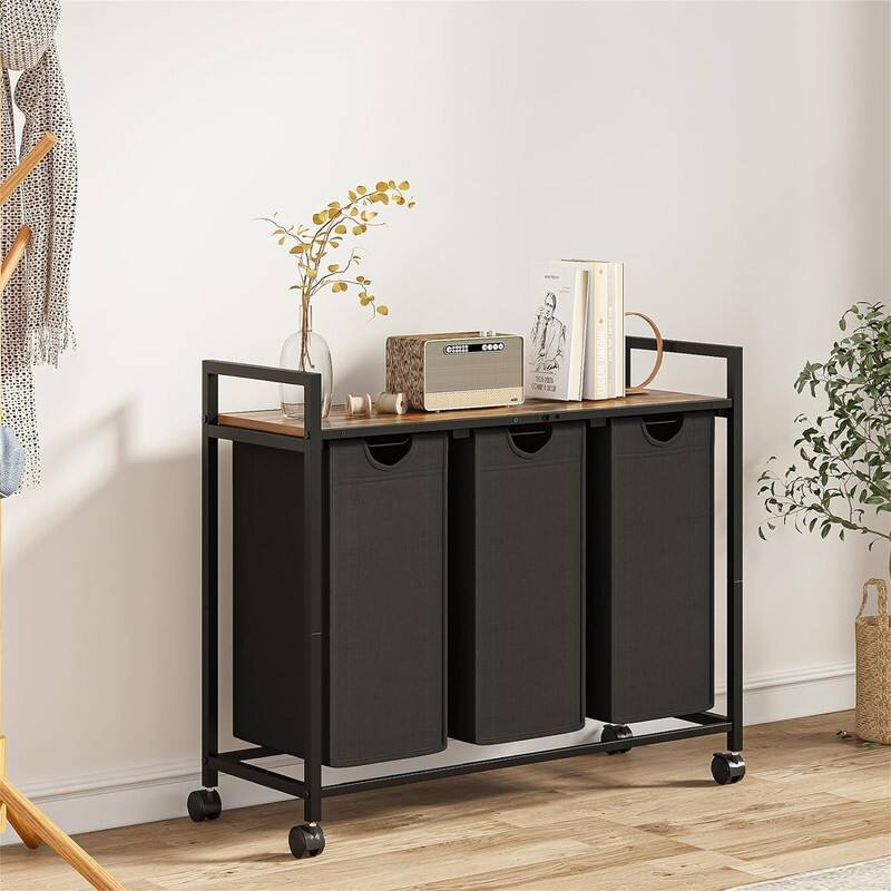 Laundry Sorter with 2 Pull-Out and Removable Bags - 33"L x 13"W x 29.5"H