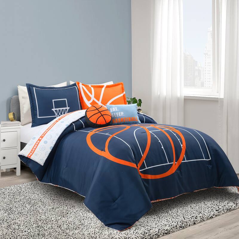 Lush Decor Basketball Game Reversible Oversized Comforter Set