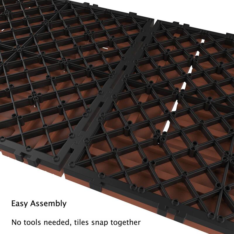 Patio and Deck Tiles 6Pack Interlocking CrissCross Pattern Outdoor