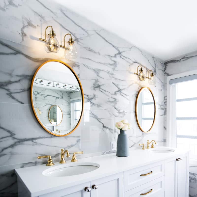 Nalia Modern Bathroom Vanity Light Dimmable Glass Wall Sconces
