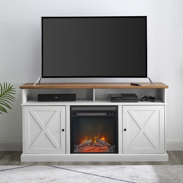Middlebrook 60inch Barn Door Fireplace TV Stand On Sale Bed Bath