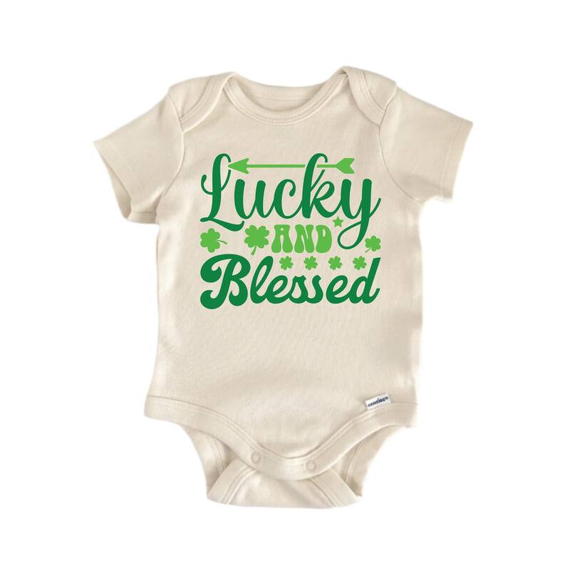 Lucky And Blessed St. Patrick's Day - Baby Boy Girl Clothes Bodysuit Funny Cute - Pink - 0-3M
