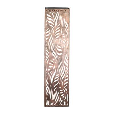 Exhart Solar Metal Filigree Wall Panel Art with Leaf Pattern, 8 x 33 Inches