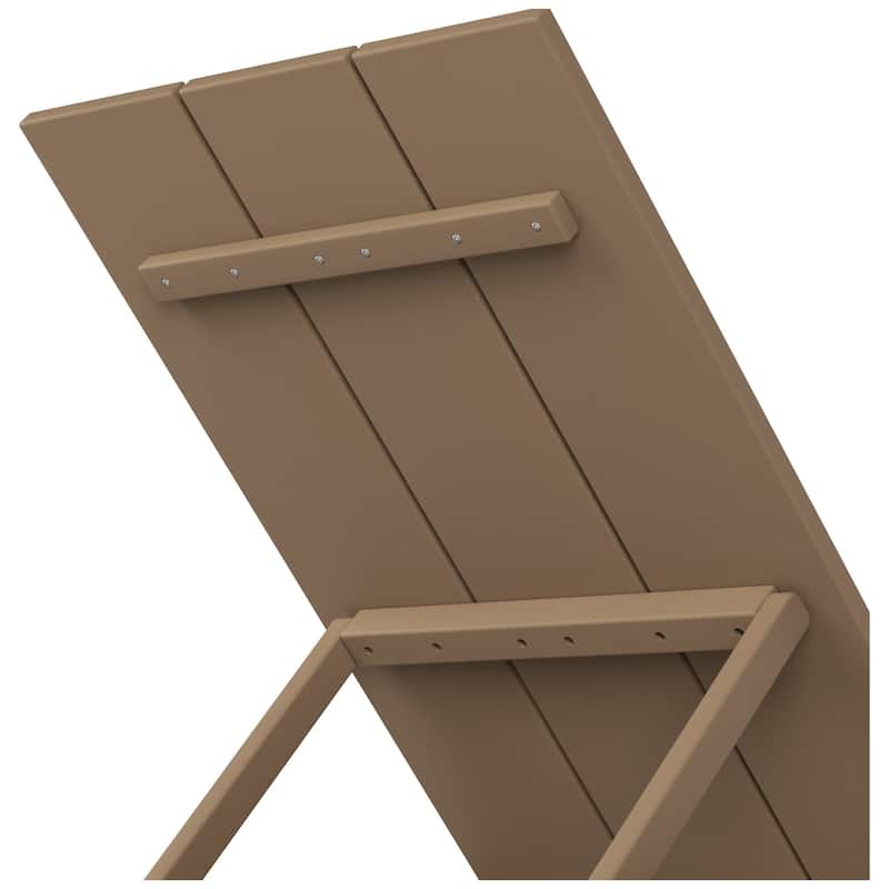 Shoreside Modern Poly Eco-Friendly All Weather Reclining Chaise Lounge With Wheels