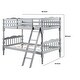preview thumbnail 6 of 4, Alice Classic Twin Bunk Bed with Ladder, Guard Rail, Carved Legs, Gray
