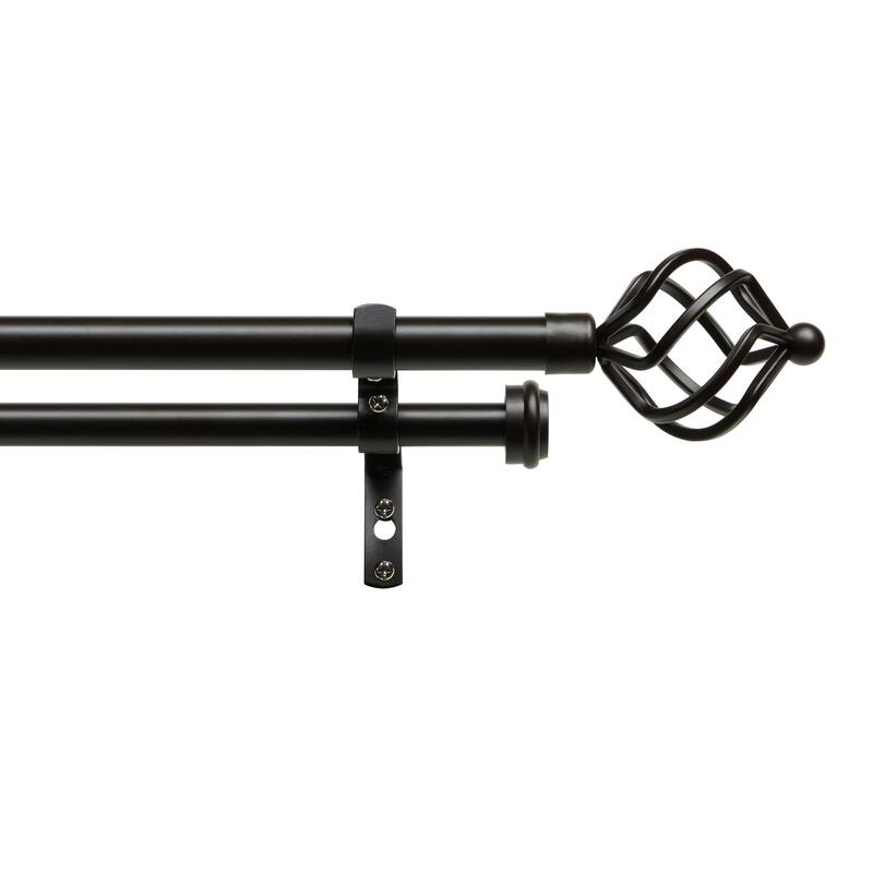 ATI Home Torch Double Curtain Rod and Finial Set