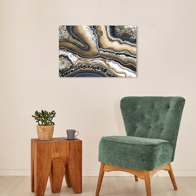 Wynwood Studio Canvas Abstract Dramatic geode Brown and Modern & Contemporary Wall Art Canvas Print