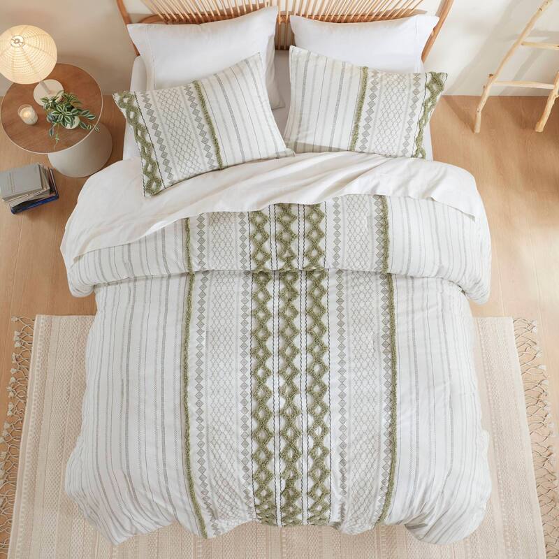 GDF Studio - Aruda Global Cotton Chenille Comforter Set with Tufted Detailing