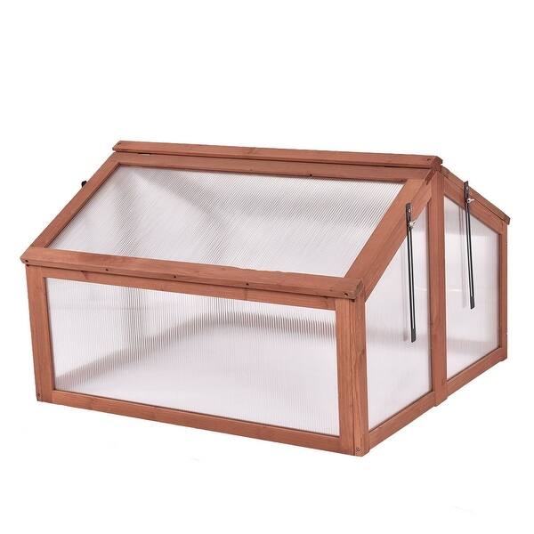 slide 2 of 9, Double Box Garden Wooden Greenhouse - 35.5" x 31.5" x 23.0"(L x W x H) 35.5" x 31.5" x 23.0"(L x W x H) - Wood