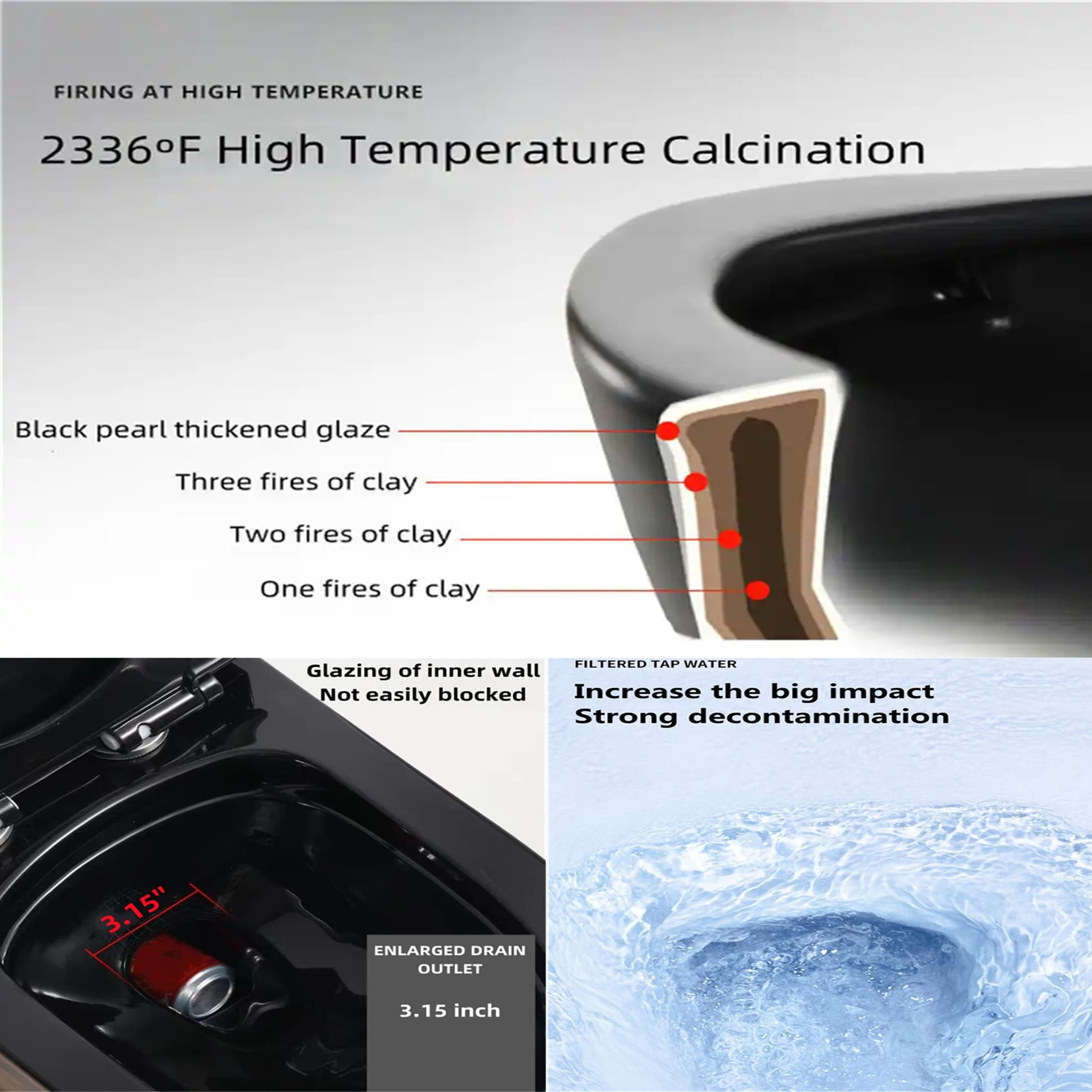 人気ブランド新作豊富 One Ceramic Flushing Gear Double Black Piece with Toilet 管楽器・吹奏楽器