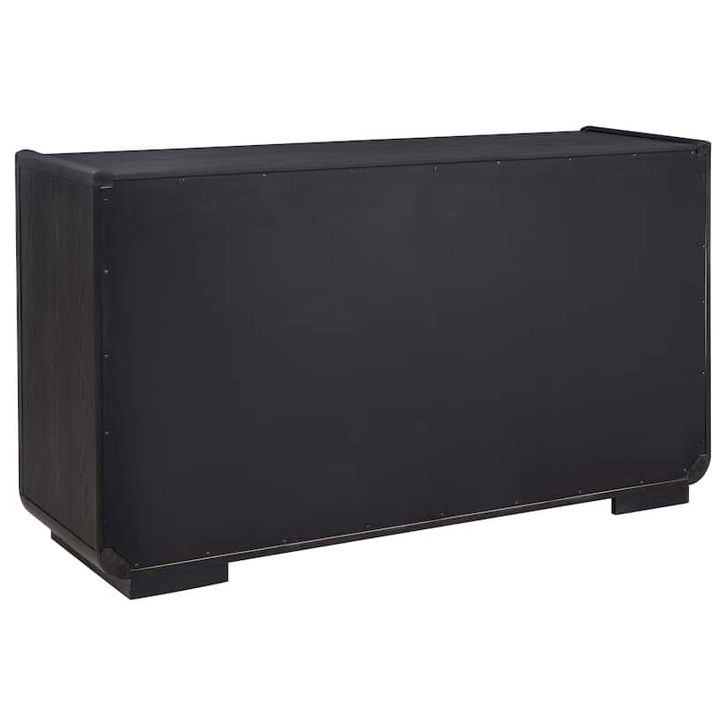 Leandro 2-drawer Dining Sideboard Server Burnished Black - 64" x 19" x 36"