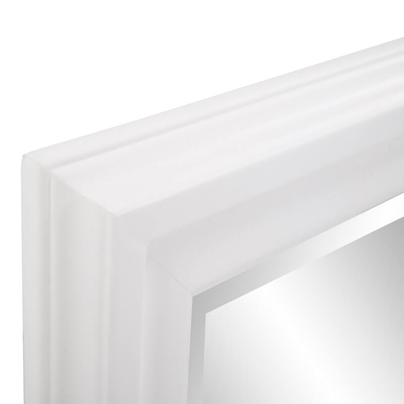 Allan Andrews Copper Grove Lilas Matte White Rectangular Wall Mirror