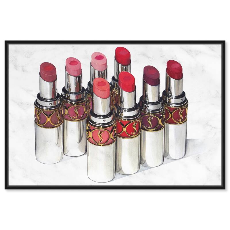 Doll Memories - Lipsticks 22 Canvas by Art Remedy - Black - 24" x 16"