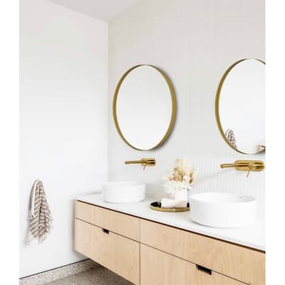 SUNBOW Large Gold Round Wall Mirror 30" - 30