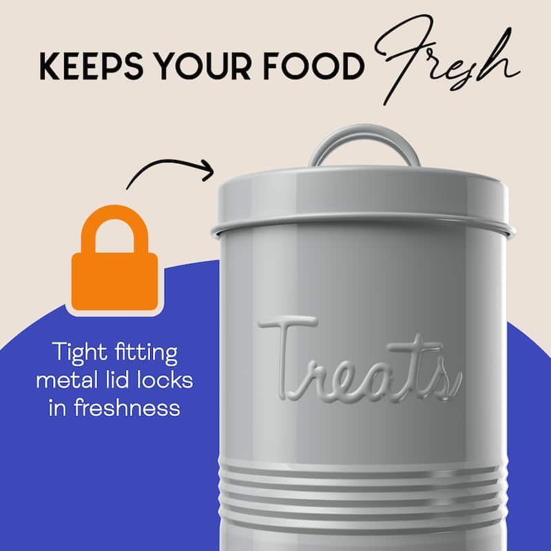 Amici Home Retro Treats Storage Canister With Lid for Pet Food