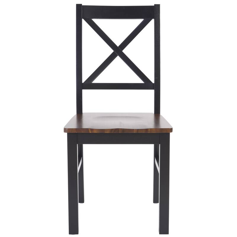 SAFAVIEH Concetta White/Natural Dining Chair - 17.5" W x 19.5" L x 37" H - 18"W x 20"D x 37"H