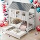 preview thumbnail 1 of 12, Twin Over Twin House Bunk Bed With Trundle for Bedroom White