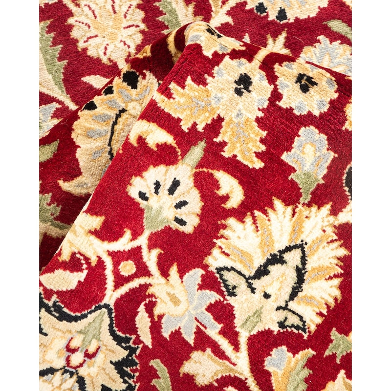Overton Hand Knotted Wool Vintage Inspired Traditional Mogul Red Area Rug - 3 x 5