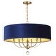 preview thumbnail 2 of 0, Minka Lavery 3487 Van Noord 6 Light 32" Wide Pendant with Blue Velvet