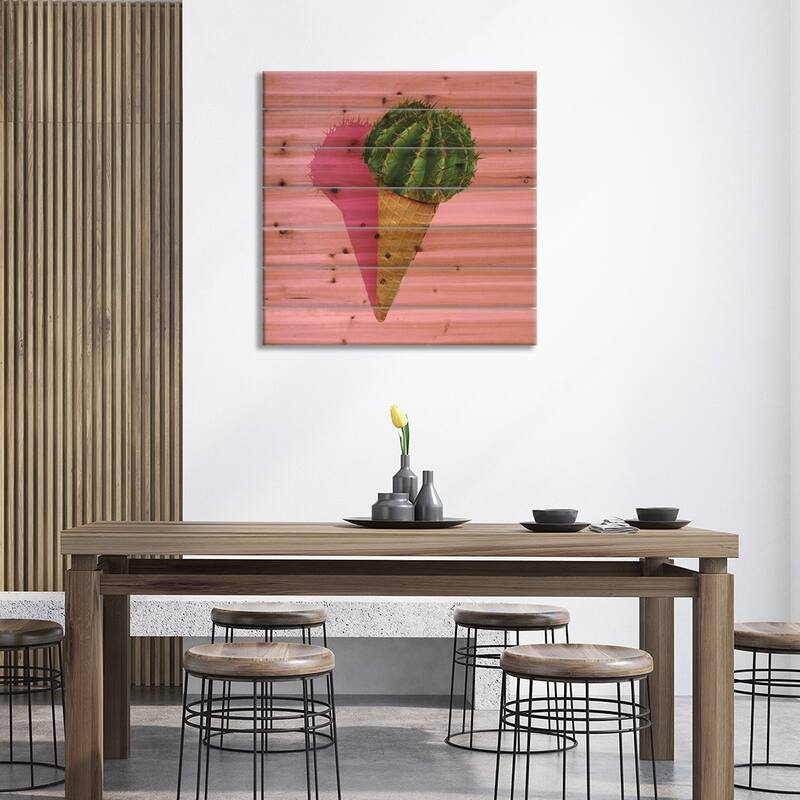 Caramba Cacti Print On Wood by Nettsch - Multi-Color