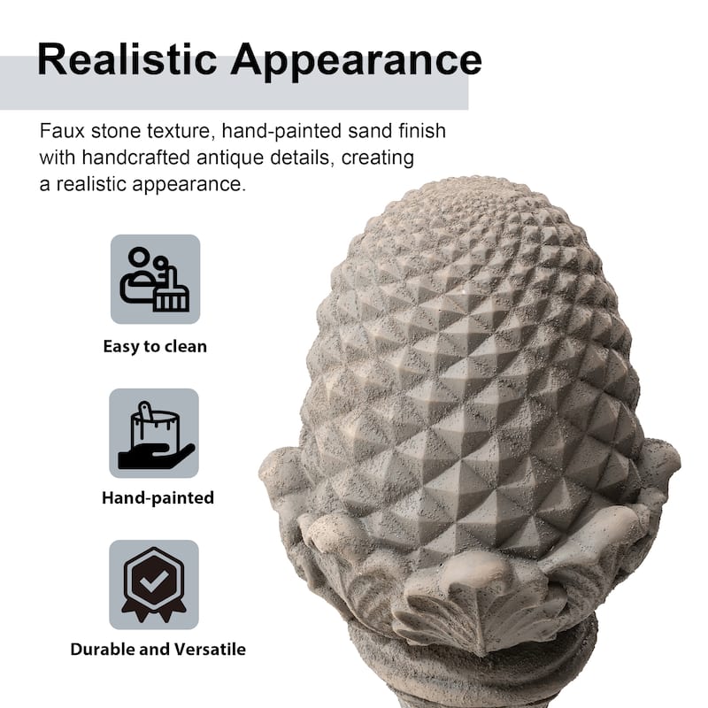 Glitzhome MGO Sand/Bronze Finish Blessings Artichoke Garden Statues Coastal Sculpture Quality-upgraded