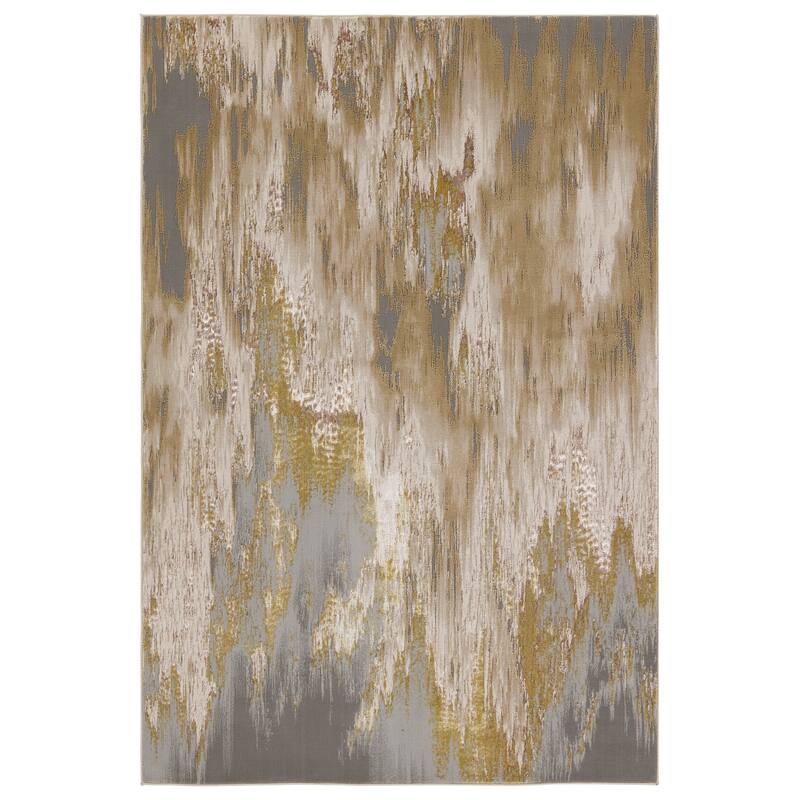 Cynan Abstract Rug - 2' 2" x 8' - Gold/Gray - Runner