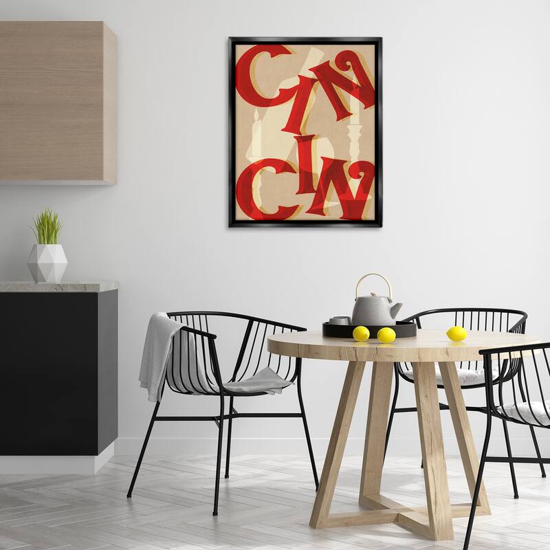 Stupell Cin Cin Wine & Candles Framed Floater Canvas Wall Art Design By Lil' Rue