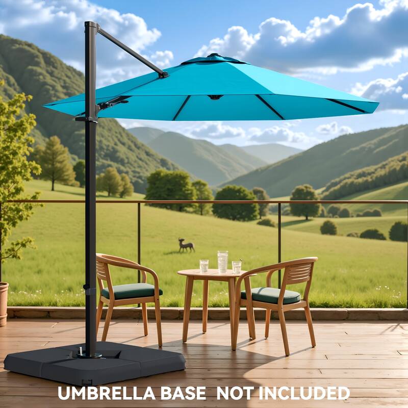 Patiowell 10FT Patio Umbrella with Push Button Tilt and Crank, Outdoor Umbrella, Multiple Colors - Blue