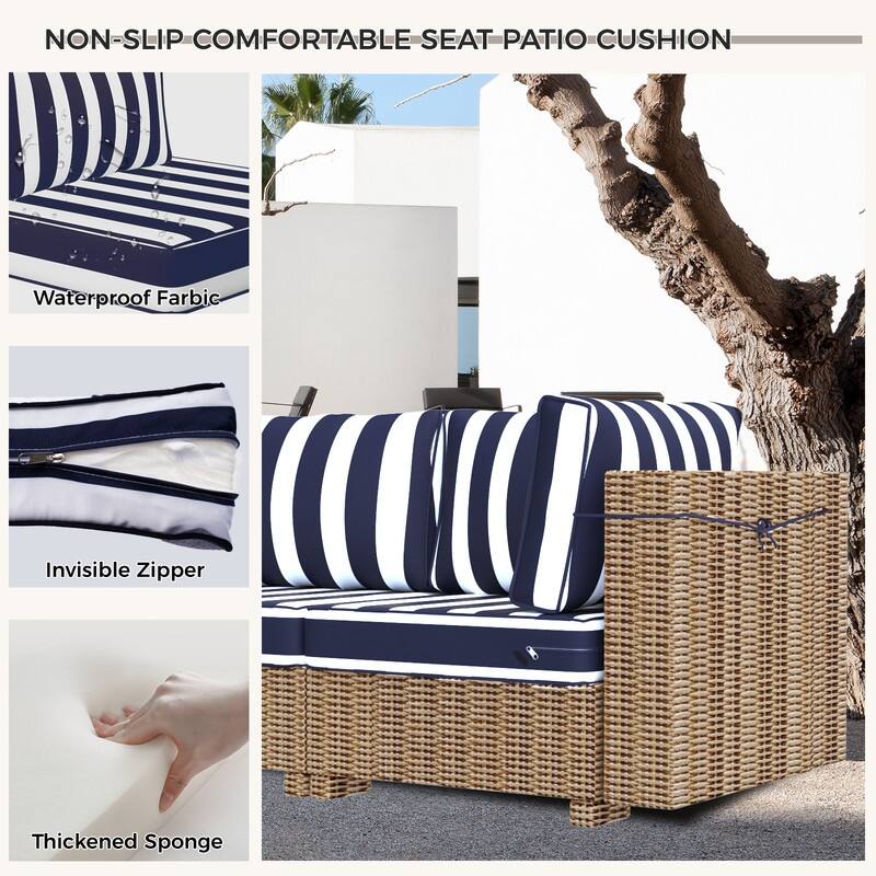 14 Piece Outdoor Furniture Replacement Cushions,Patio Seat Cushions