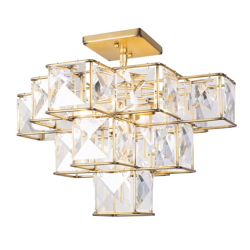 Varaluz Cubic 5-Light Semi-Flush Ceiling Light - Calypso Gold