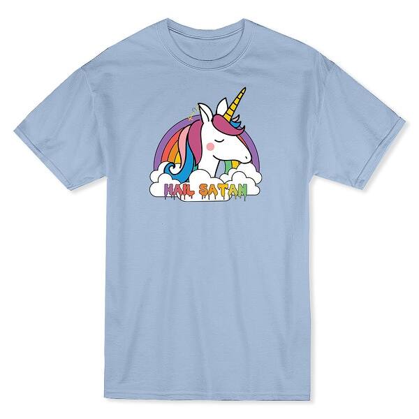 Shop Rainbow Unicorn Hail Satan Cute And Classy Men S Light Blue T