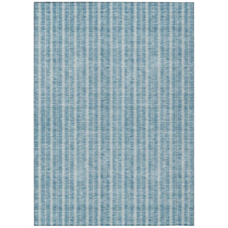HomeRoots Striped Transitional Rectangle Outdoor Rug