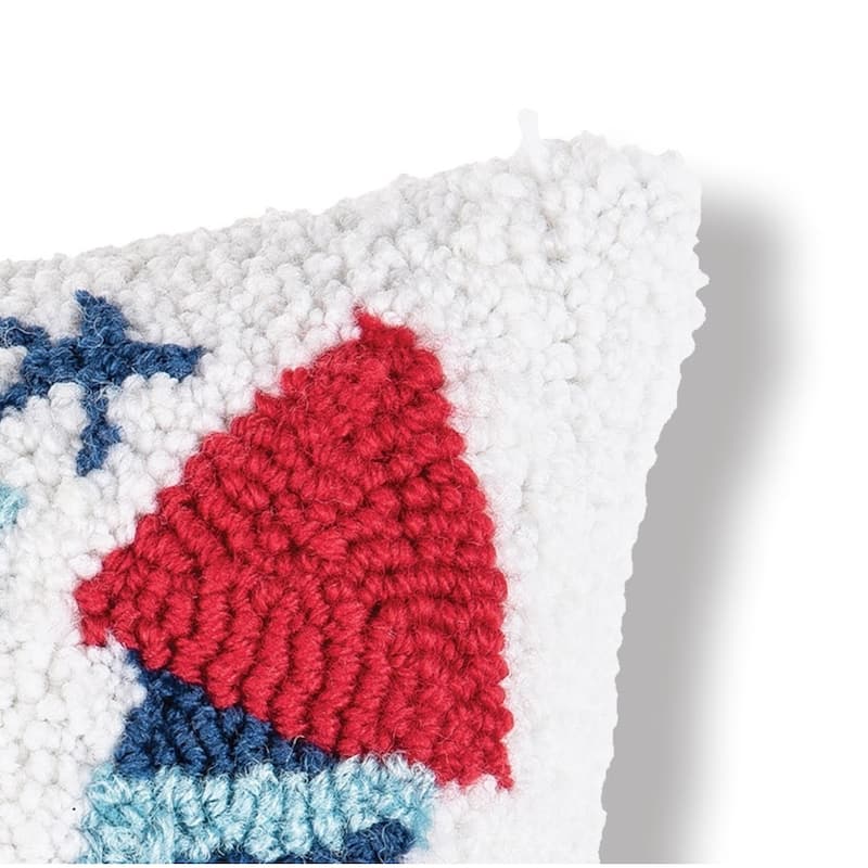 8" x 8" Firecracker Hooked Americana July 4th Throw Pillow