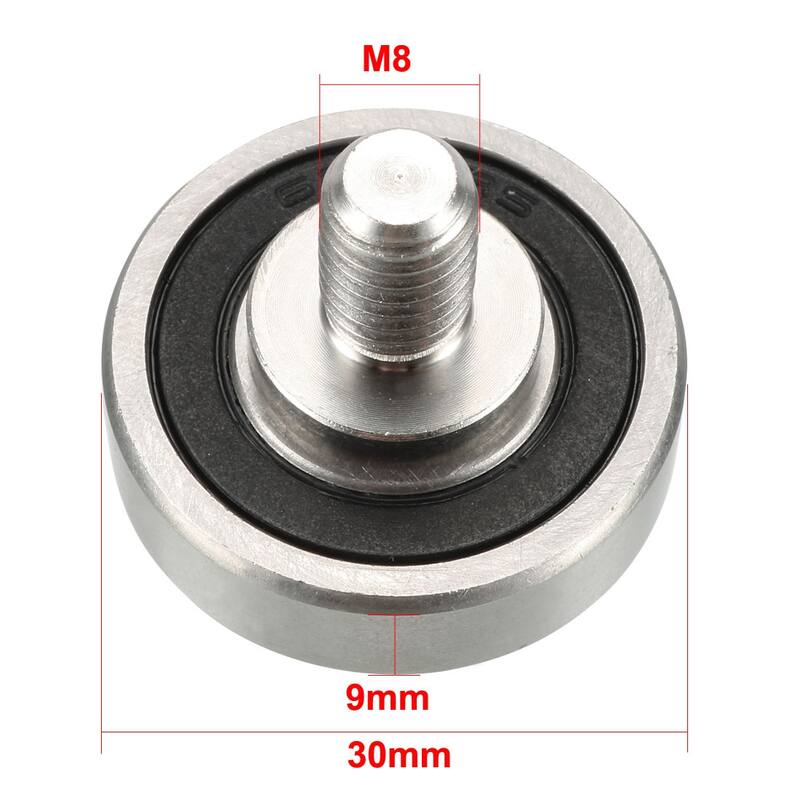 30x9x9mm Idler Bearing Pulley Sliding Conveyor Wheel Threaded Rod M8*12 Metal