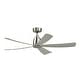 preview thumbnail 1 of 6, Fanimation Kute5 52 inch Indoor/Outdoor Smart Ceiling Fan with Remote - Brushed Nickel