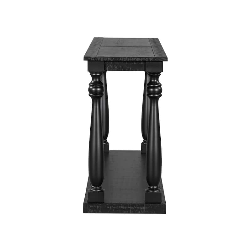 Vintage Wood Grain Console Table with Bottom Shelf and 4 Vase Legs, Suitable for Entryway, Hallway, Living Room, Bedroom