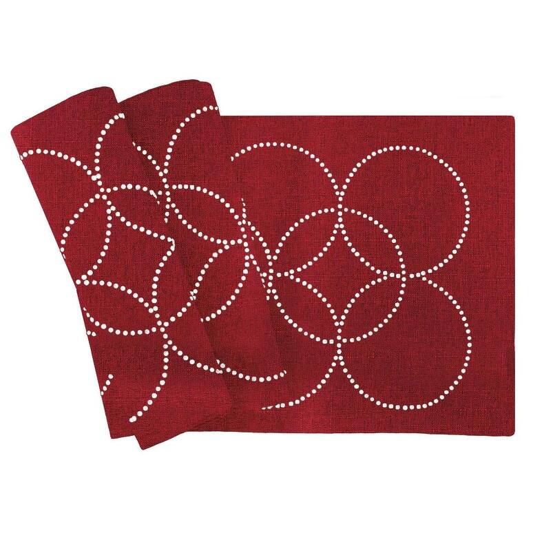 Sparkles Home Rhinestone Circles Table Runner - 108 - Red