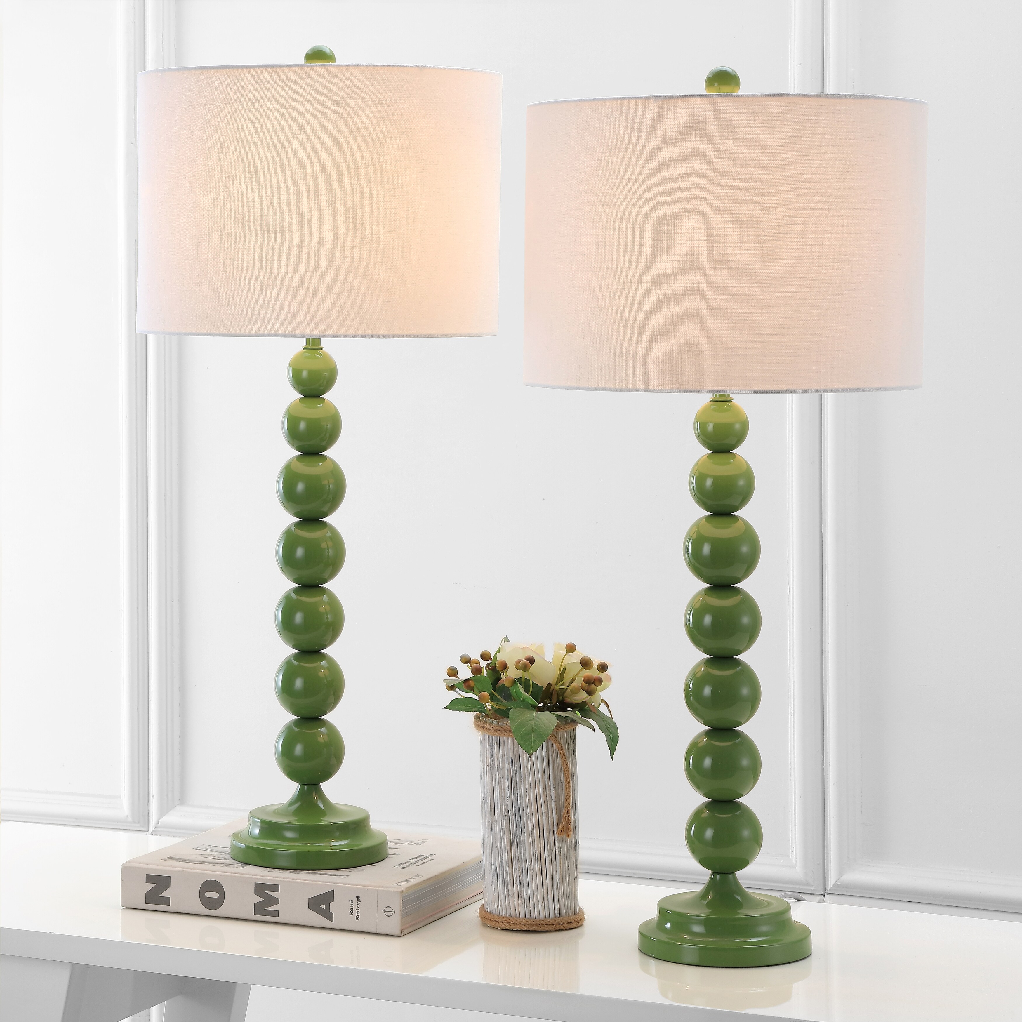 Tall green table lamp deals