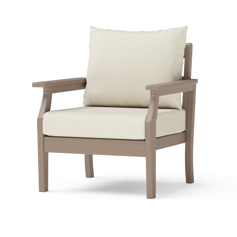 Kamas Outdoor Patio Club Chair - Tan Frame