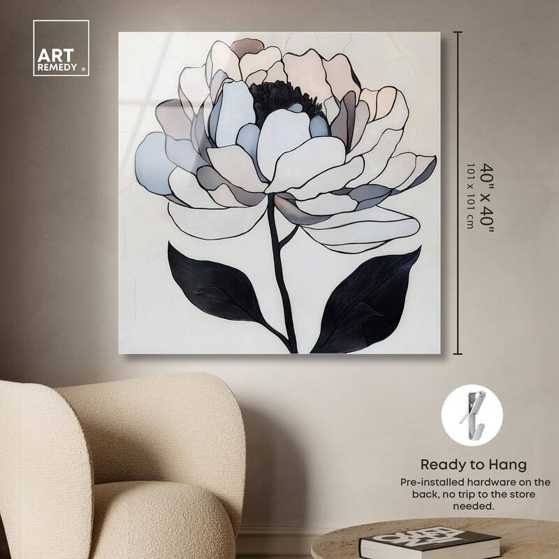 Gray Scale Flower II Acrylic by Art Remedy, Ready to Hang