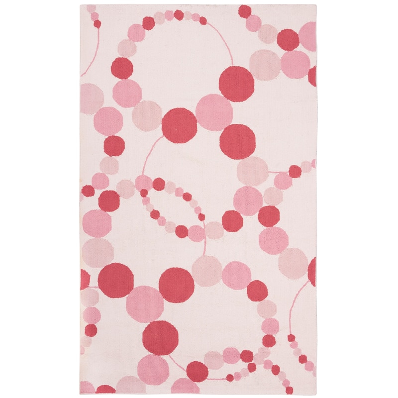 SAFAVIEH Kids Merrily Cotton Rug - 3' x 5' - Ivory/Pink