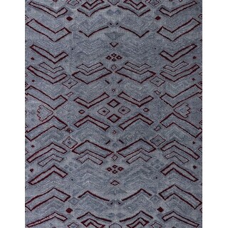 Ahgly Company Machine Washable Abstract Slate Blue Grey Blue Area Rugs ...