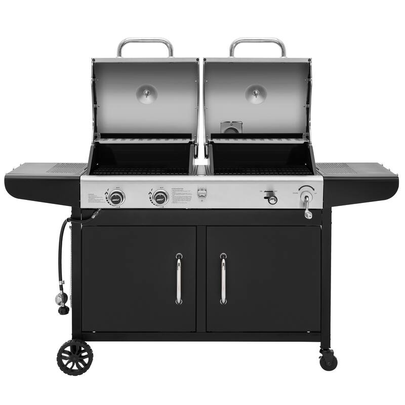 Royal Gourmet 2-Burner Gas and Charcoal Combo Grill, black