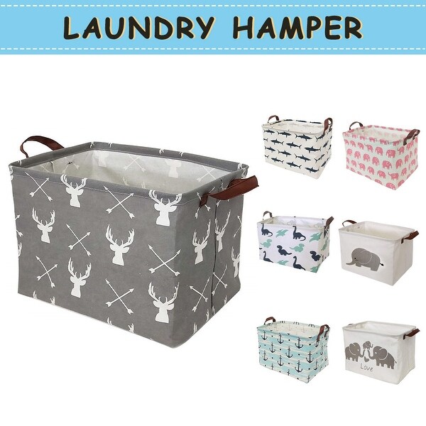 Laundry Basket with Strong Handles, Collapsible & Convenient Home Organizer Containers for Clothes Hamper. Opens flyout.