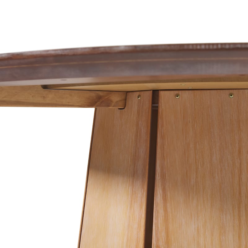 Middlebrook Designs 48 inch Round Solid Wood Pedestal Dining Table