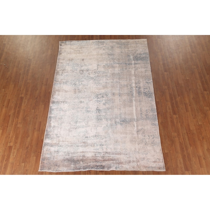 Modern Abstract Oriental Area Rug Handmade Wool Carpet - 6'7"x 9'10"