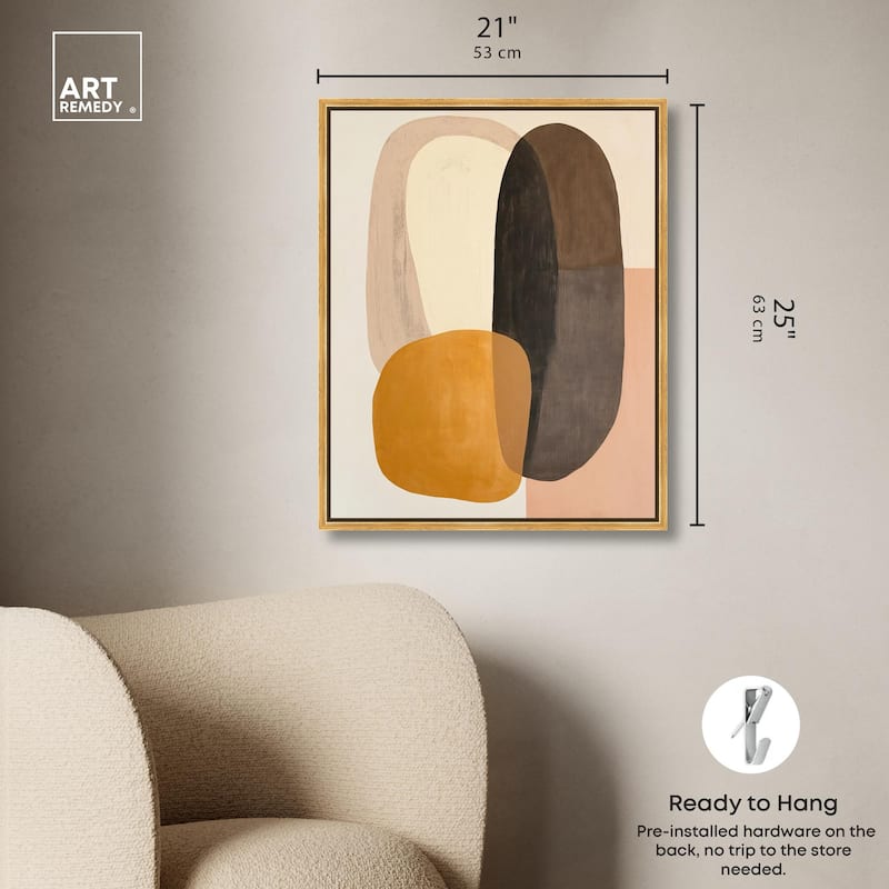 Burnt Ochre Orbit Canvas by Art Remedy