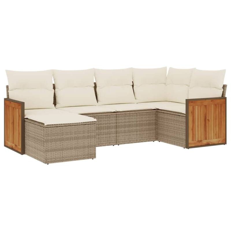 vidaXL Patio Sofa Set with Cushions Outdoor Conversation Furniture Poly Rattan