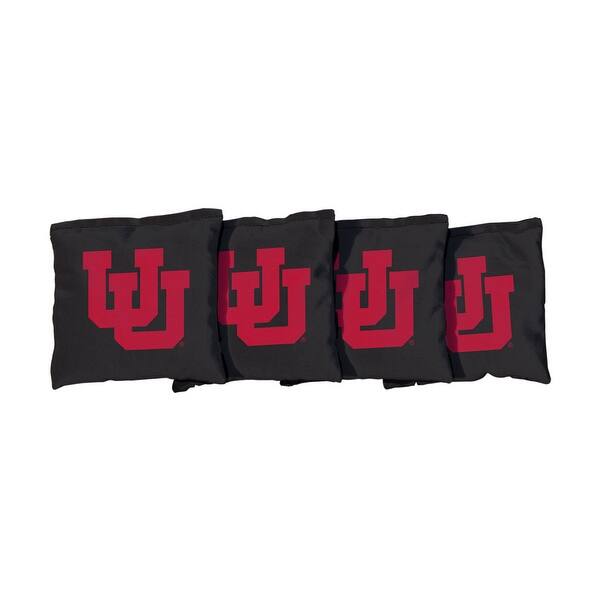 slide 2 of 3, Utah University Utes Black Cornhole Bags All-Weather Resin Filled