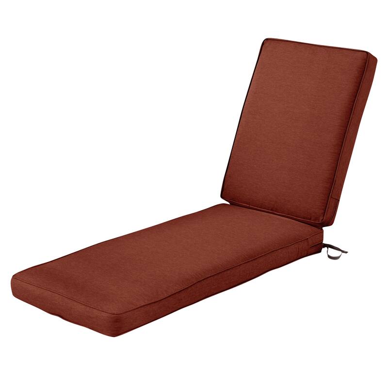 Classic Accessories Montlake Water-resistant Patio Chaise Lounge Cushion - heather henna red